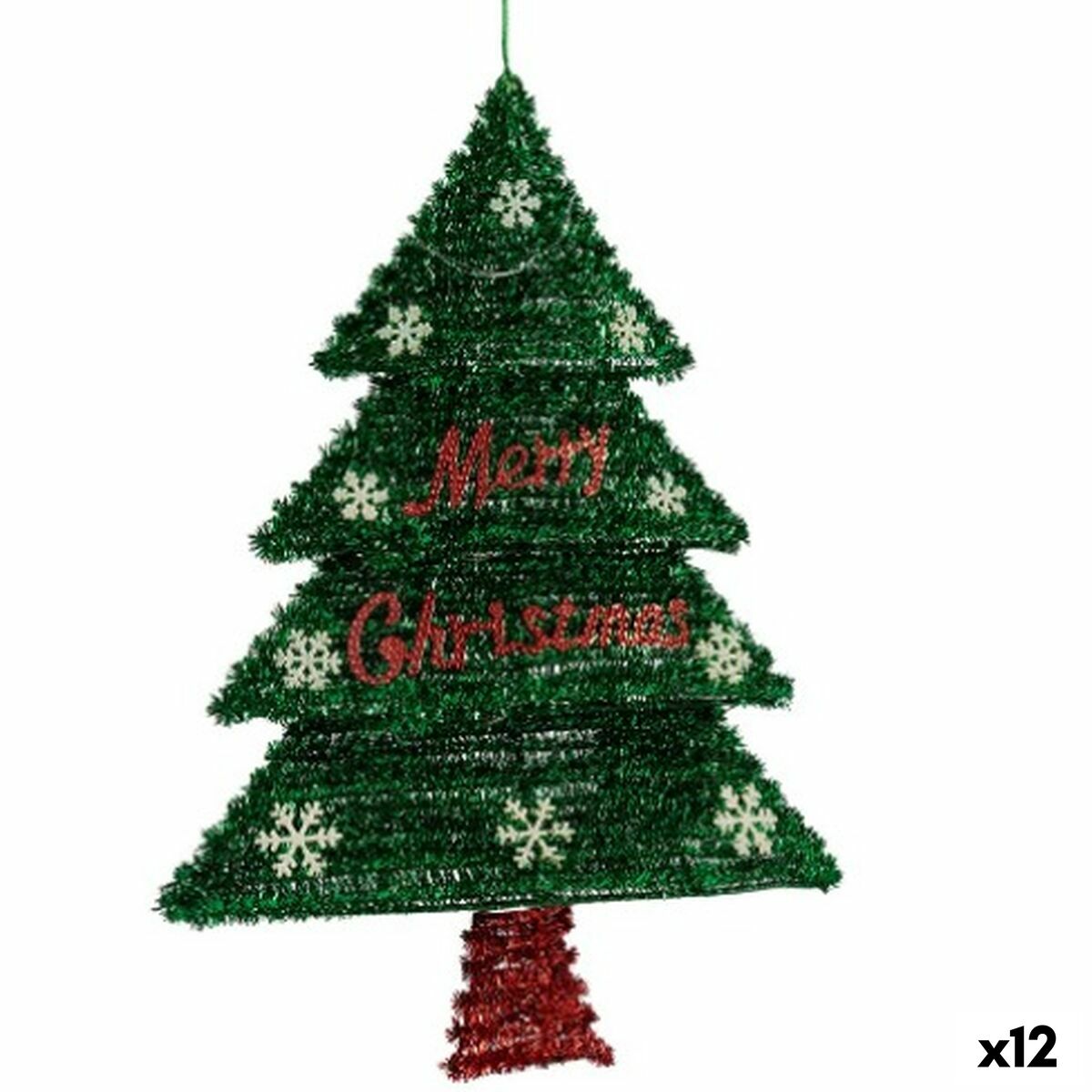 4899888653370 - Weihnachtsschmuck Halsband Weihnachtsbaum Lametta LED Leicht Rot grün Polypropylen PET 44 x 588 x 7 cm (12 Stück)
