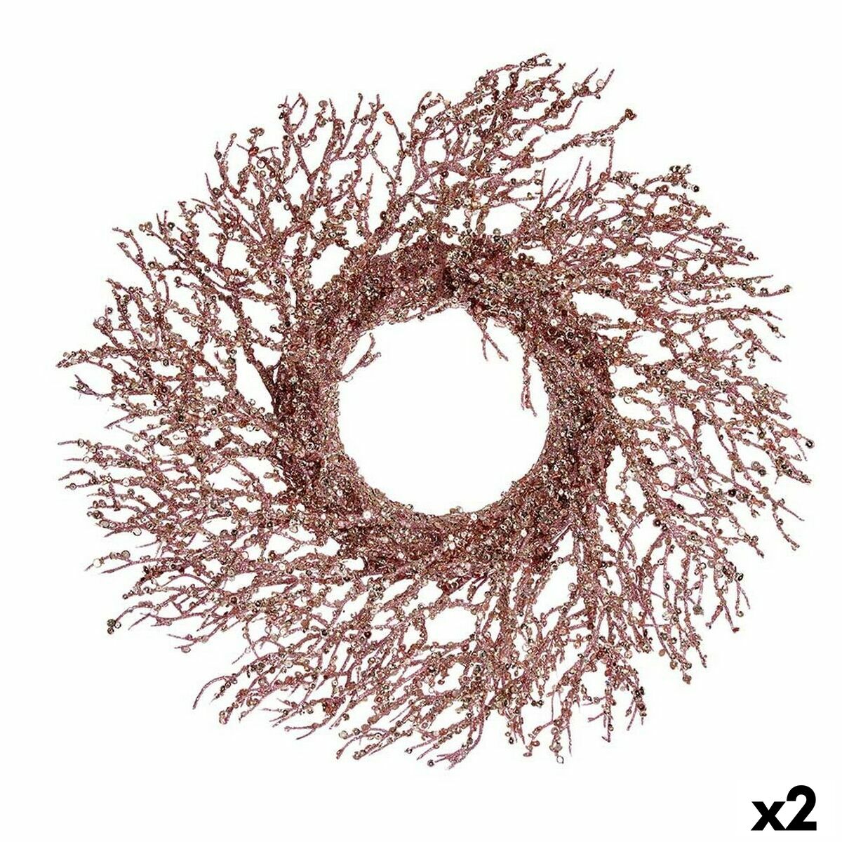 4899888653707 - Weihnachtskranz Zweig Rosa Kunststoff 50 x 10 x 50 cm (2 Stück) 4899888653707 - Weihnachtskranz Zweig Rosa Kunststoff 50 x 10 x 50 cm (2 Stück)
