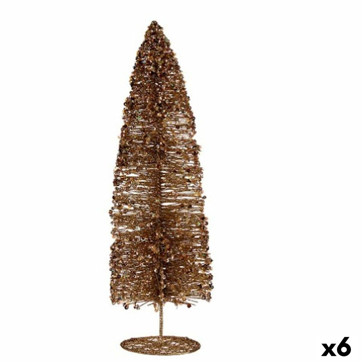 4899888653998 - Dekorative Figur Weihnachtsbaum -Pailletten Golden 10 x 41 x 10 cm (6 Einheiten)