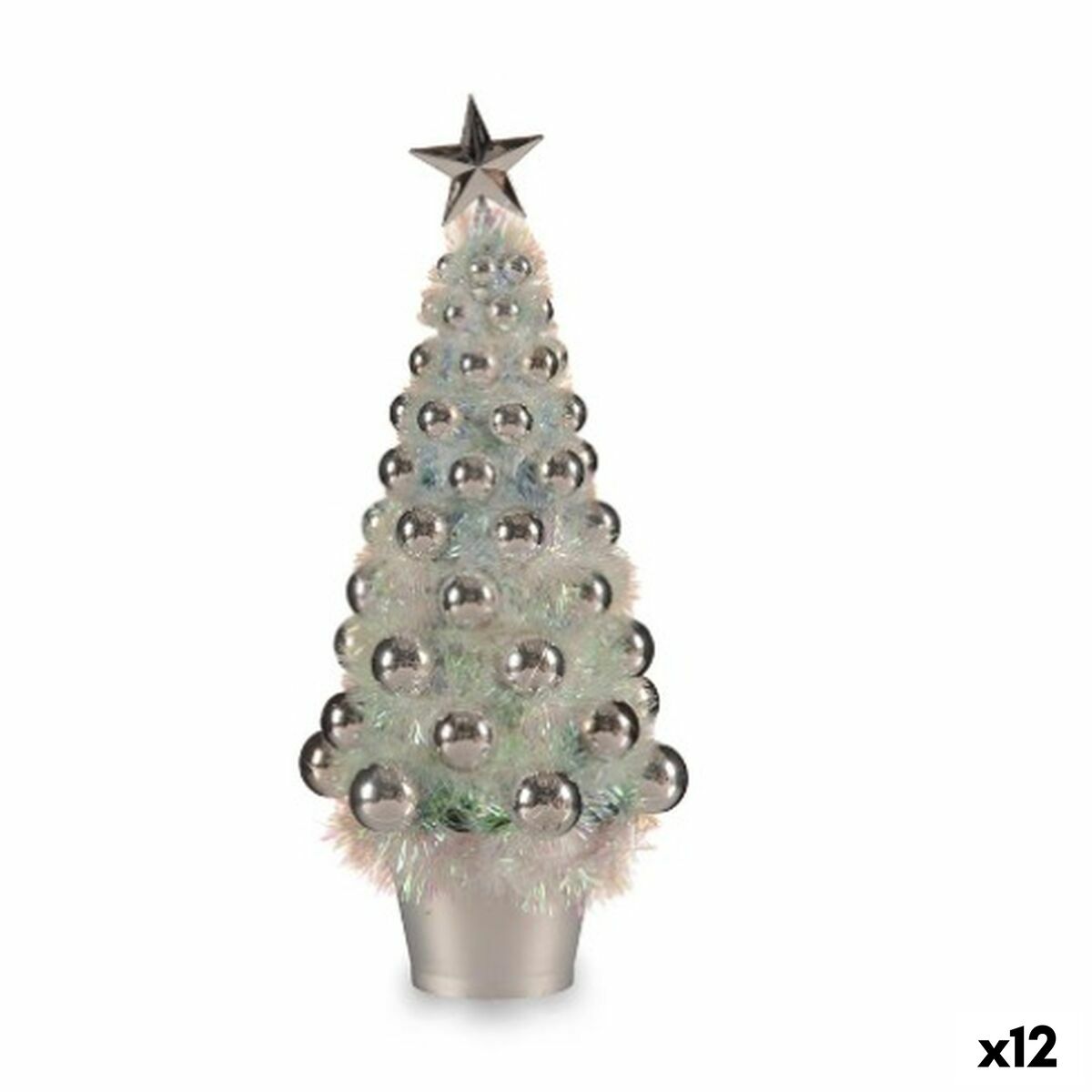 4899888654117 - Dekorative Figur Weihnachtsbaum Silber Polypropylen Haustier 16 x 375 x 16 cm (12 Einheiten)