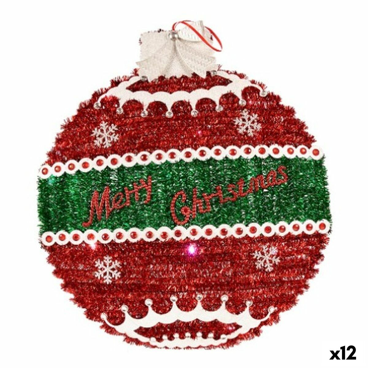 4899888654162 - Weihnachten Bauer Anhänger Weihnachten Bauble Tinsel LED LED LEGE HINWEISE ROTE POLYPROPYLEN PET 40 x 55 x 40 cm (12 Einheiten)