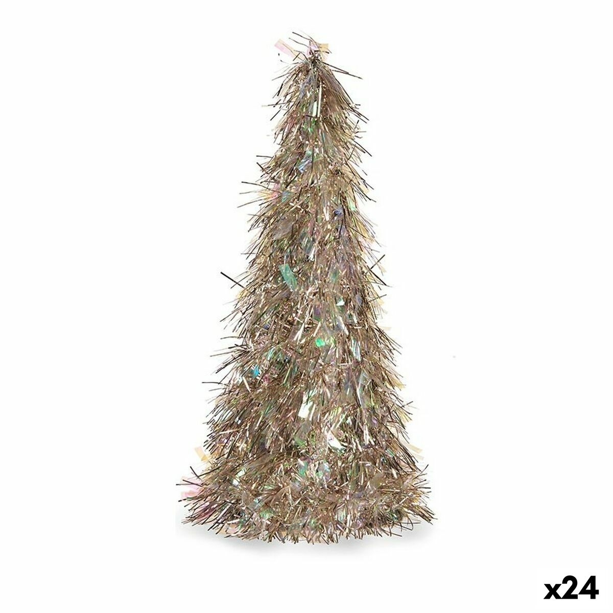 4899888654223 - Decorative Figure Christmas Tree Tinsel Bronze polypropylene PET 24 x 46 x 24 cm (24 Units)