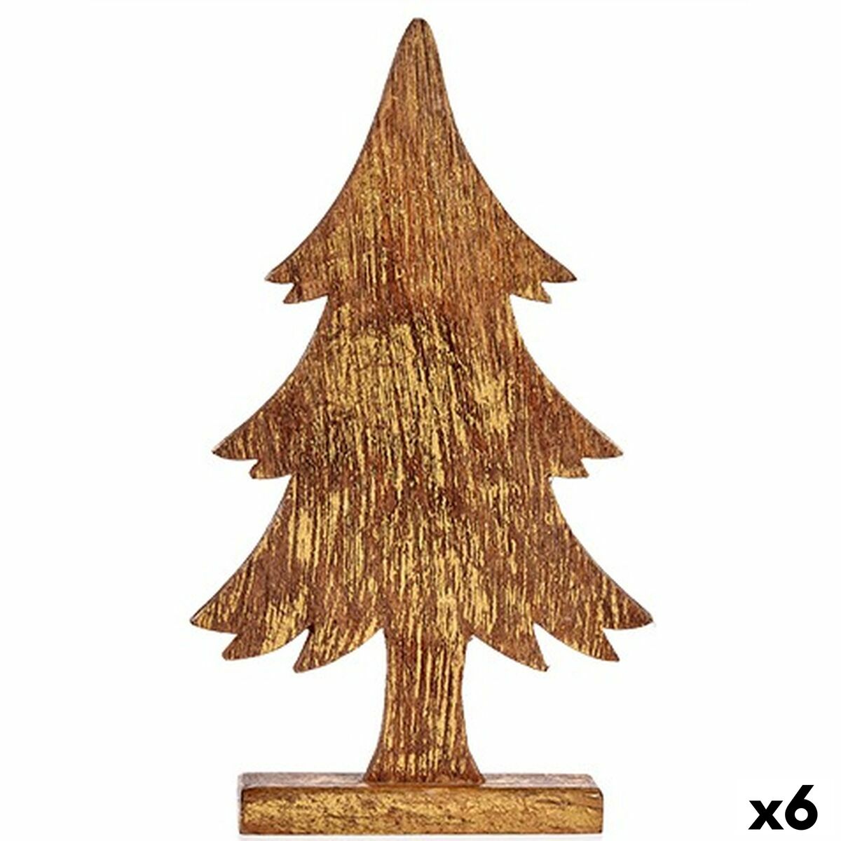 4899888654292 - Dekorative Figur Weihnachtsbaum Goldenes Holz 5 x 39 x 22 cm (6 Einheiten)