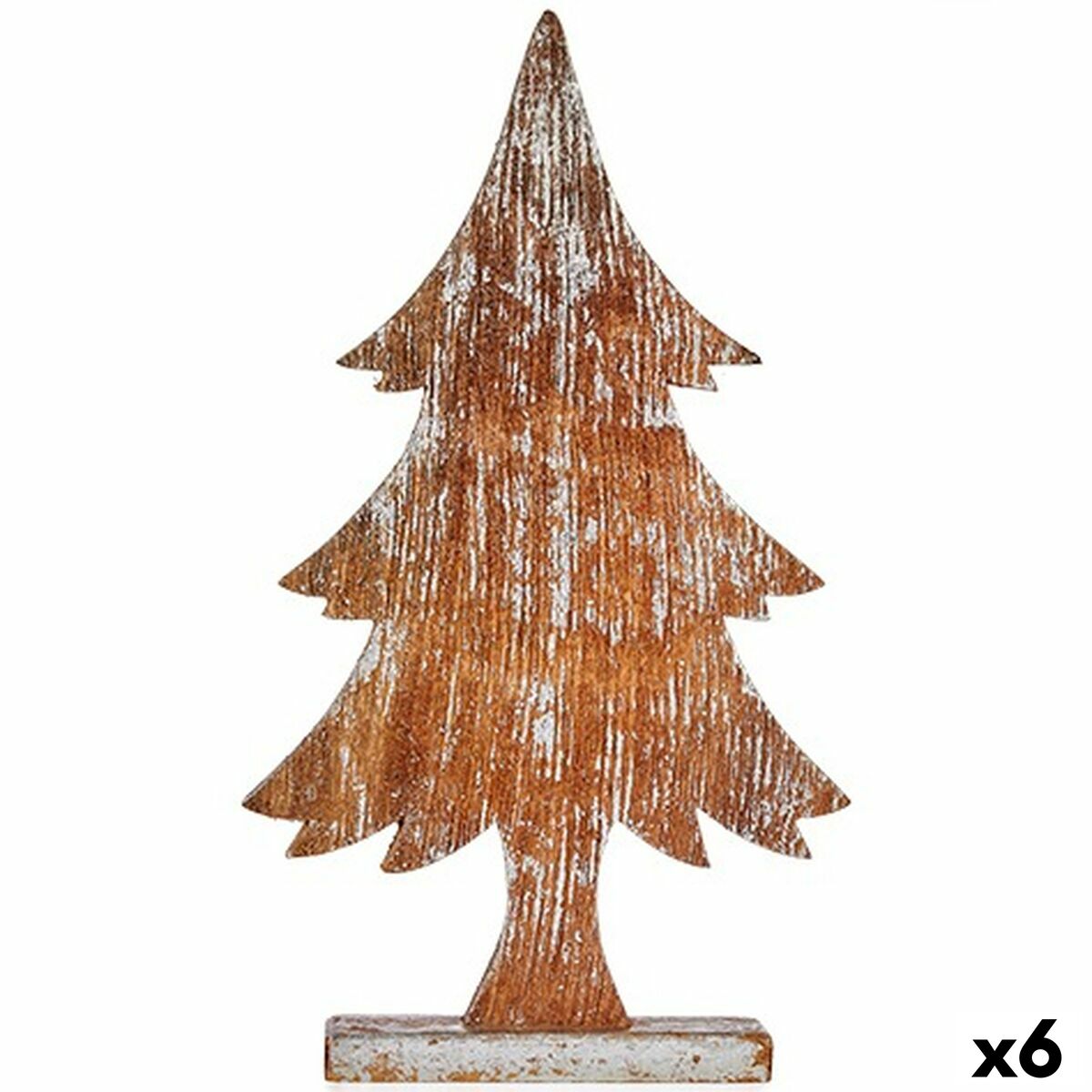 4899888654315 - Deko-Figur Weihnachtsbaum Silberfarben Holz 5 x 495 x 26 cm (6 Stück)