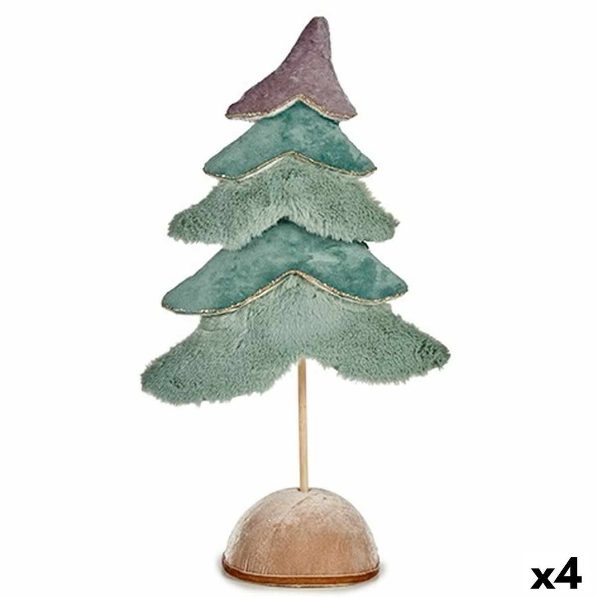 4899888654605 - Christmas Tree Velvet Turquoise 16 x 55 x 29 cm (4 Units)