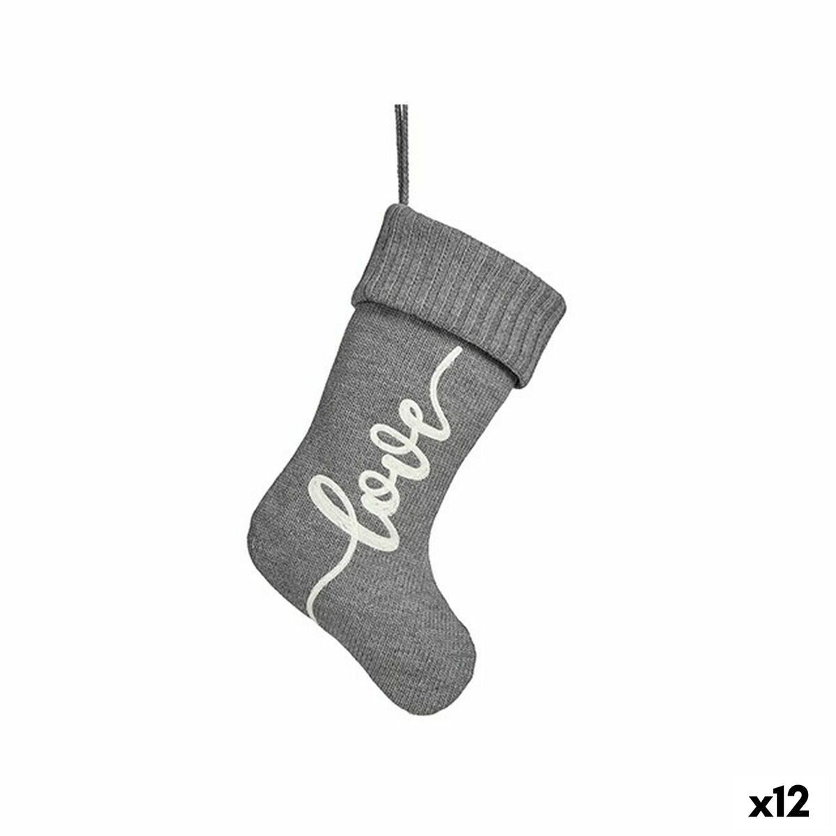 4899888656555 - Weihnachten Bauble Love Christmas Strumpf graues Tuch 28 x 4 x 46 cm (12 Einheiten) 4899888656555 - Weihnachten Bauble Love Christmas Strumpf graues Tuch 28 x 4 x 46 cm (12 Einheiten)