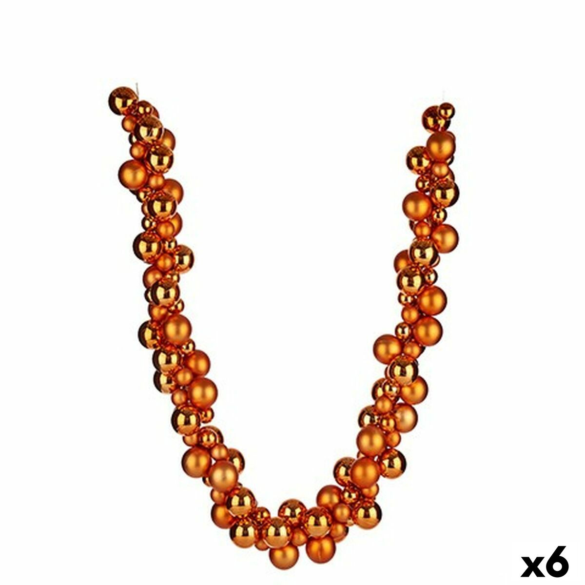 4899888656753 - Weihnachtsgirlande Weihnachtsbaumkugeln 130 x 10 x 10 cm Orange PVC (6 Stück)