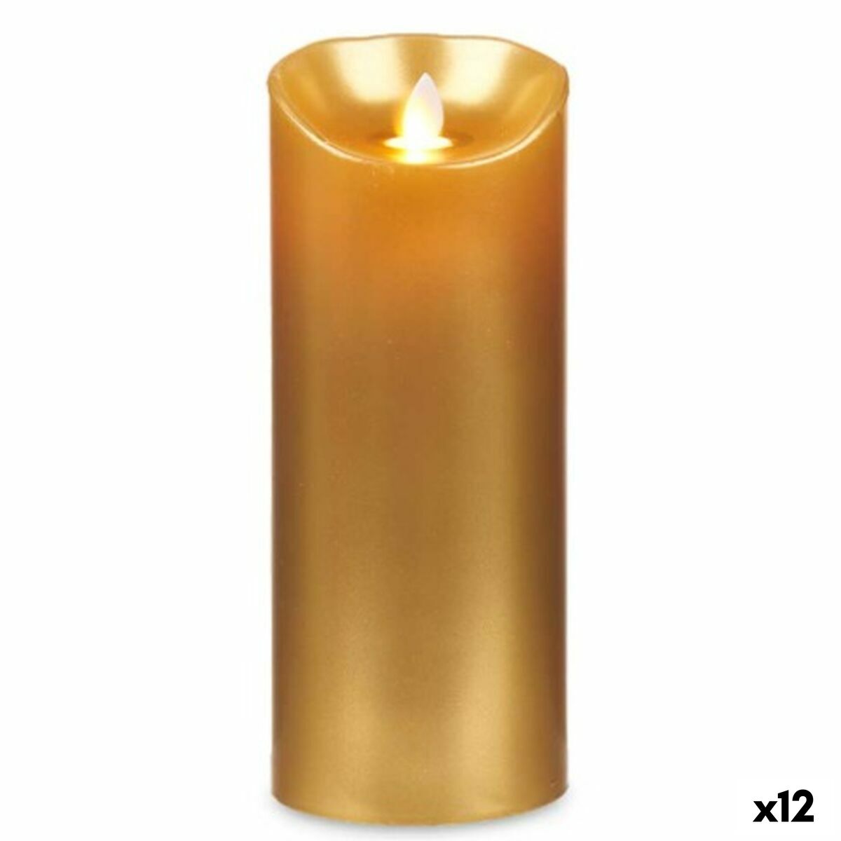4899888658269 - LED Kerze Gold 8 x 8 x 20 cm (12 Stück) 4899888658269 - LED Kerze Gold 8 x 8 x 20 cm (12 Stück)