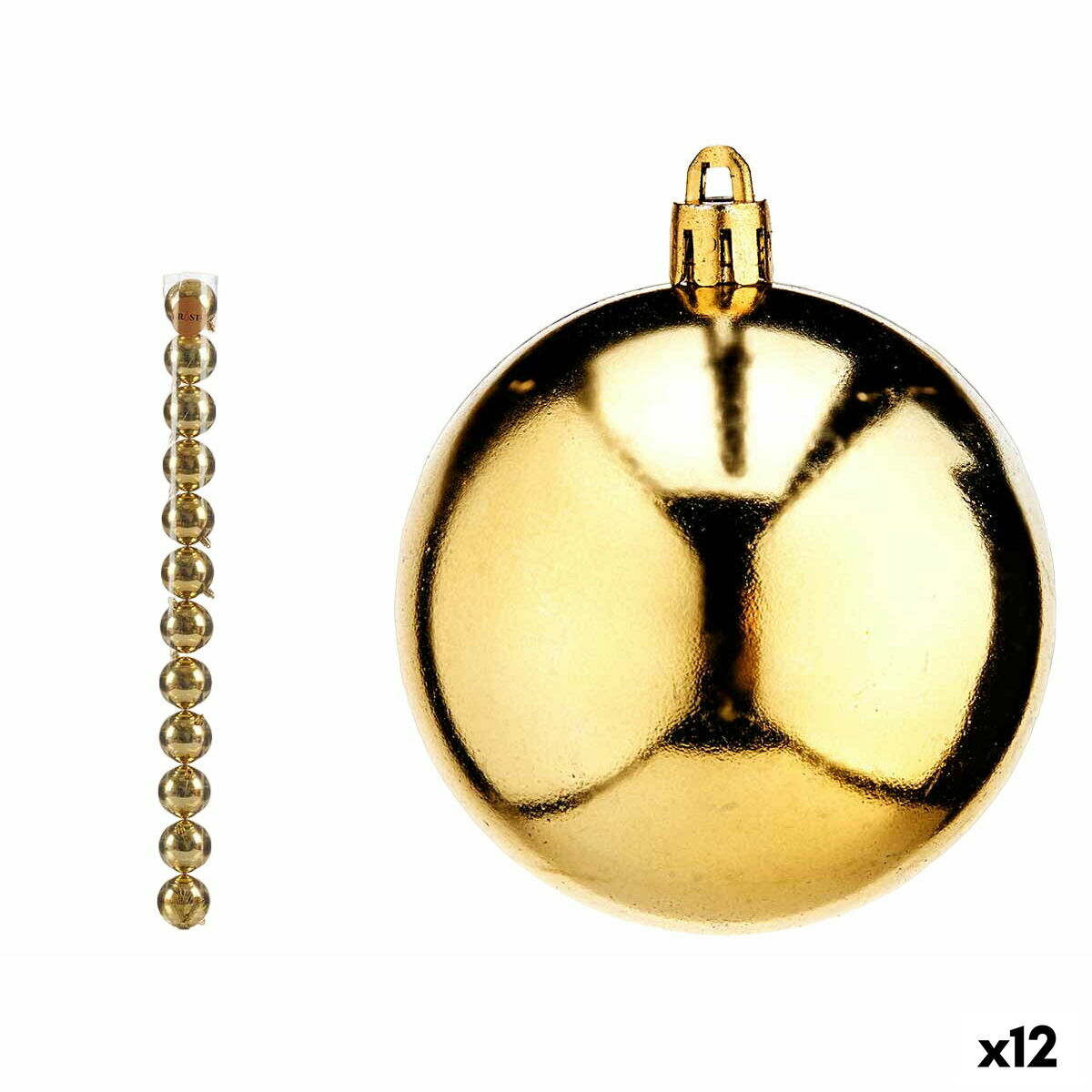 4899888658726 - Set von Weihnachtskugeln Golden PVC Ø 7 cm (12 Einheiten) 4899888658726 - Set von Weihnachtskugeln Golden PVC Ø 7 cm (12 Einheiten)