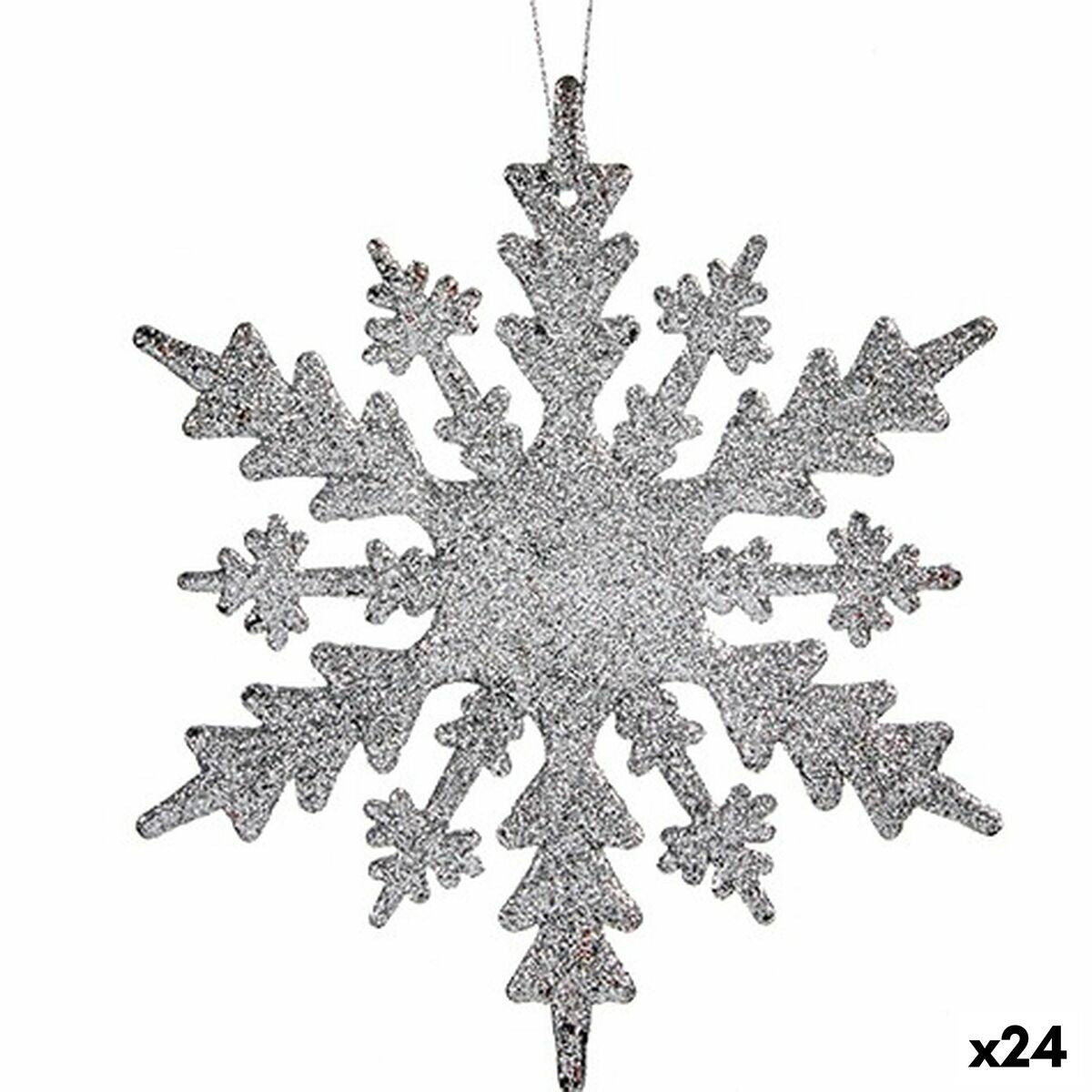 4899888658788 - Weihnachtsschmuck Schneeflocken Silberfarben Kunststoff Glitzernd 15 x 15 x 02 cm (24 Stück) 4899888658788 - Weihnachtsschmuck Schneeflocken Silberfarben Kunststoff Glitzernd 15 x 15 x 02 cm (24 Stück)