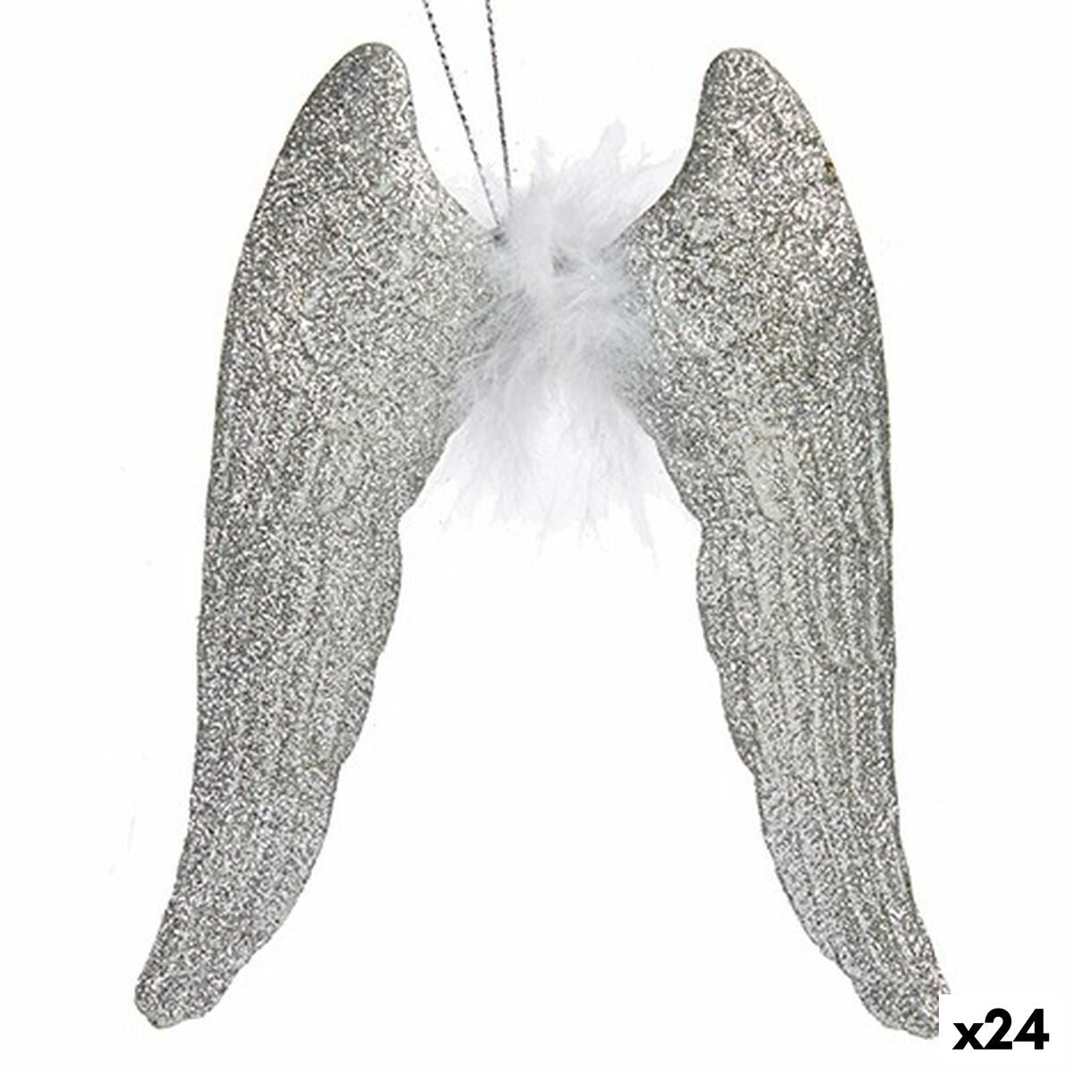 4899888660910 - Weihnachtsschmuck Engelsflügel Silberfarben Kunststoff Glitzernd 125 x 15 x 25 cm (24 Stück) 4899888660910 - Weihnachtsschmuck Engelsflügel Silberfarben Kunststoff Glitzernd 125 x 15 x 25 cm (24 Stück)
