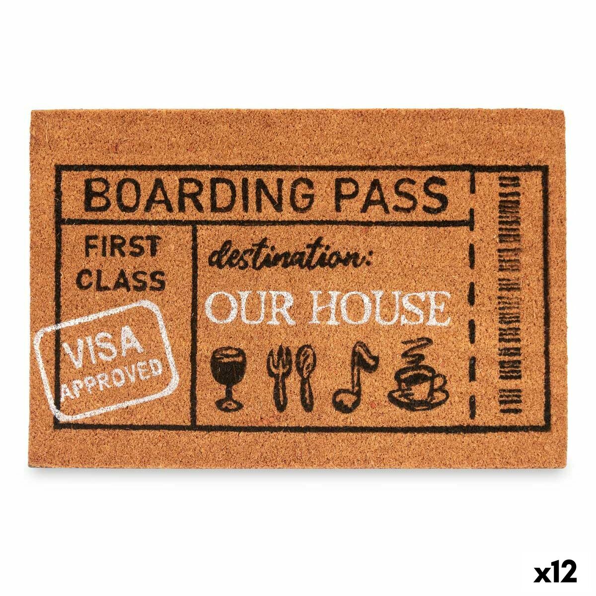 4899888661795 - Fußmatte Boarding Pass natürlich 60 x 1 x 40 cm (12 Stück)