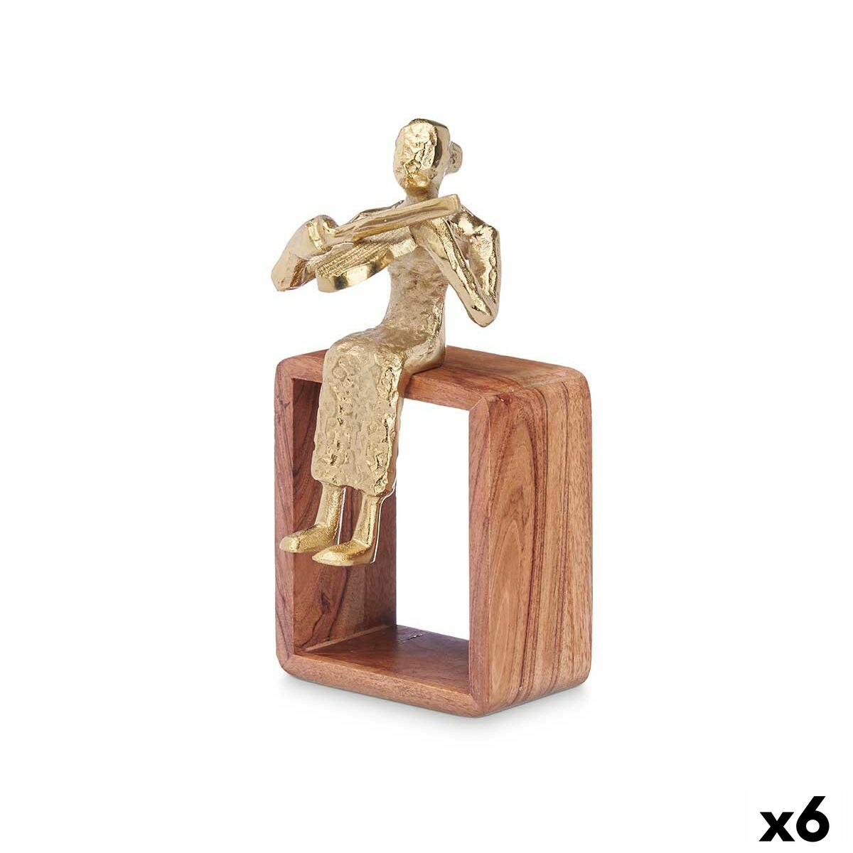 4899888662044 - Deko-Figur Violine Gold Holz Metall 13 x 27 x 13 cm