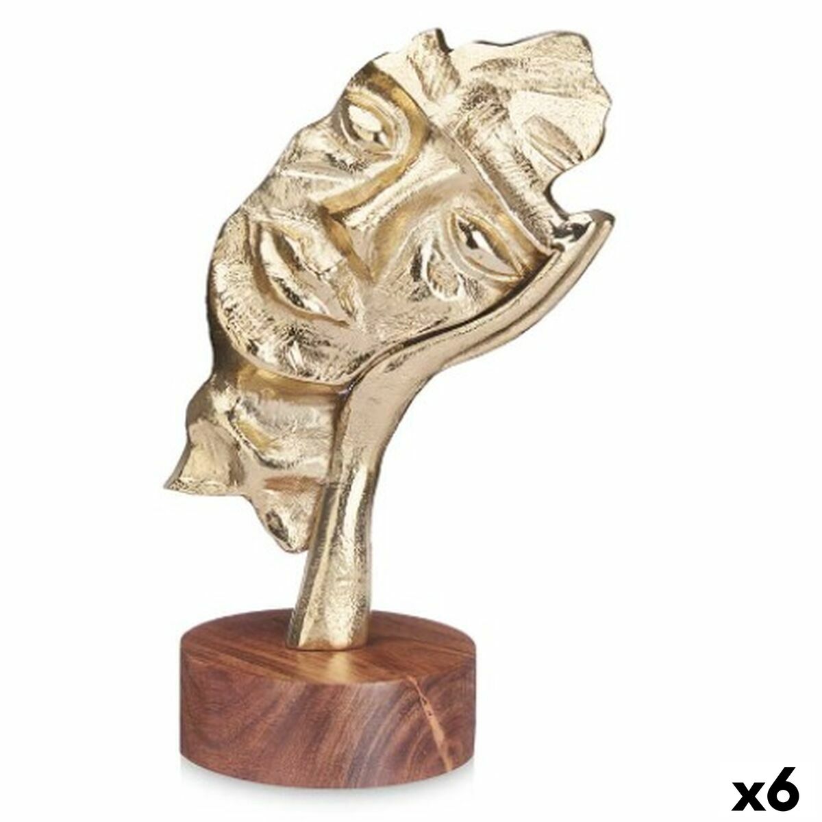 4899888662082 - Deko-Figur Gesicht Gold Holz Metall 165 x 265 x 11 cm