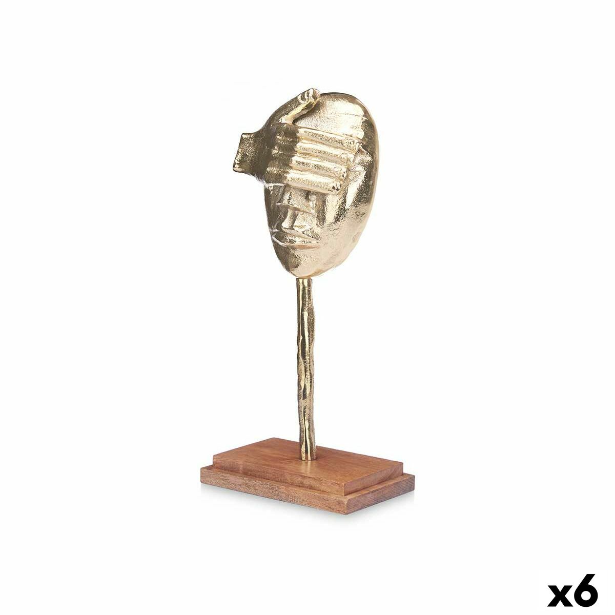 4899888662129 - Dekorative Figur Gesicht goldenes Holz Metall 16 x 34 x 10 cm 4899888662129 - Dekorative Figur Gesicht goldenes Holz Metall 16 x 34 x 10 cm