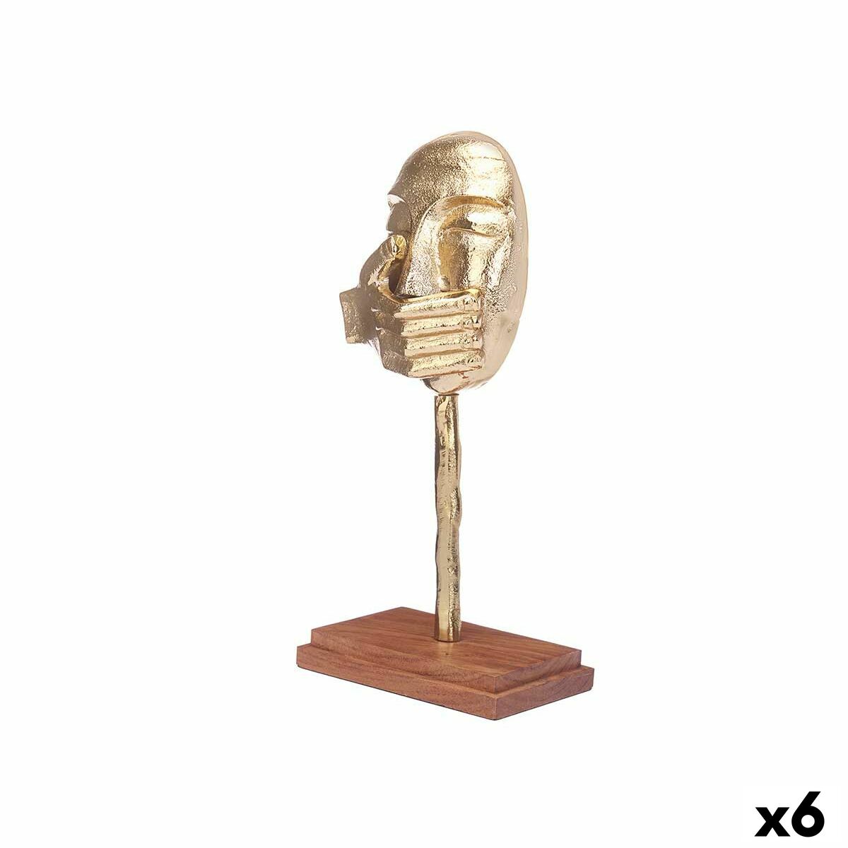 4899888662136 - Deko-Figur Gesicht Gold Holz Metall 17 x 335 x 10 cm