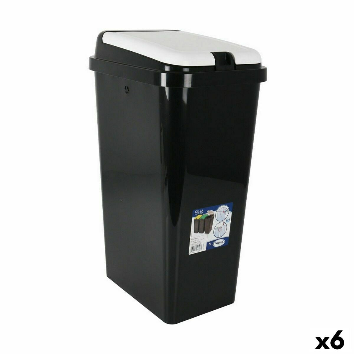 4899888686279 - Abfalleimer Bido Schwarz rechteckig 38 x 29 x 65 cm (6 Stück) 4899888686279 - Abfalleimer Bido Schwarz rechteckig 38 x 29 x 65 cm (6 Stück)