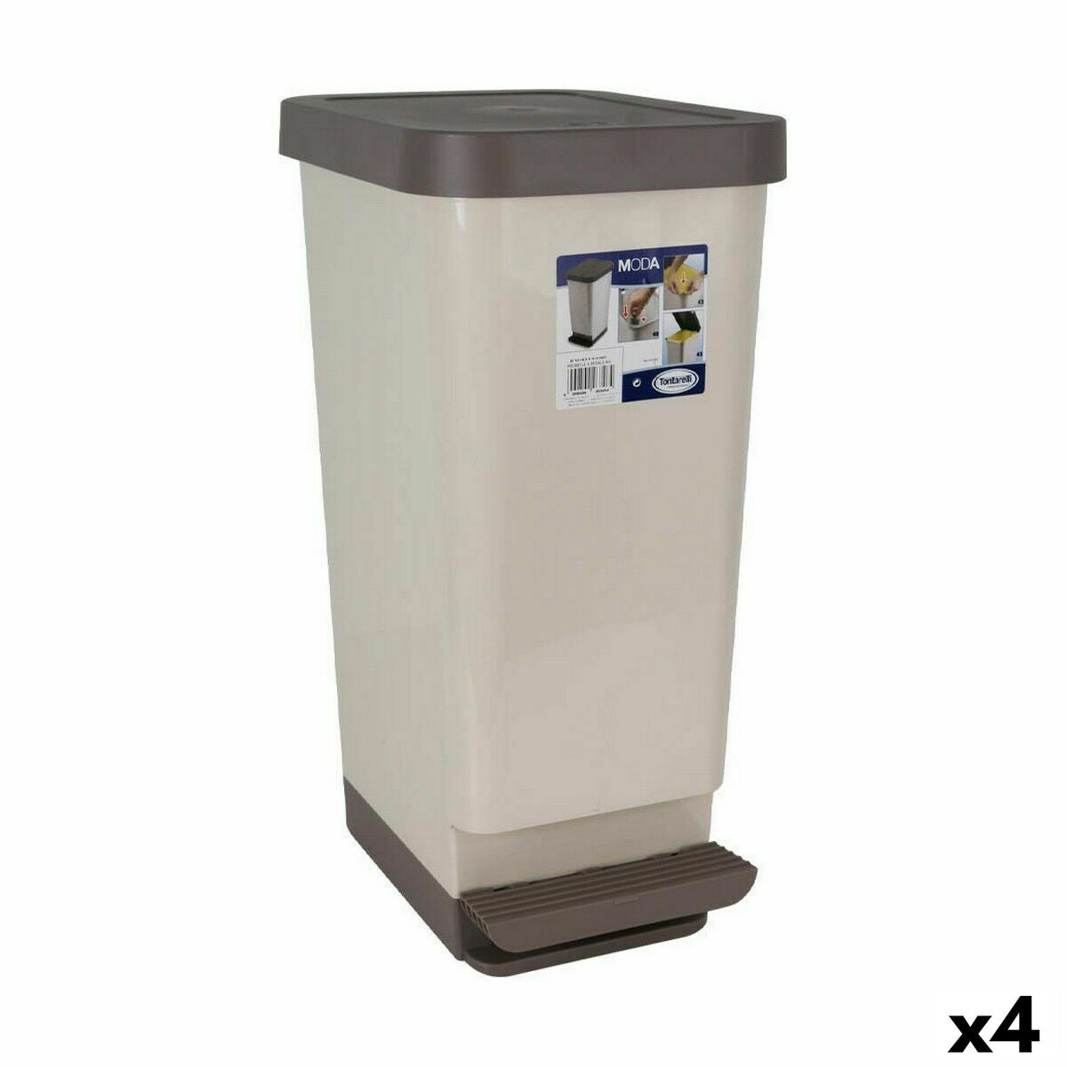 4899888686446 - Papierkorb mit Pedal Moda Braun (4 Stück)
