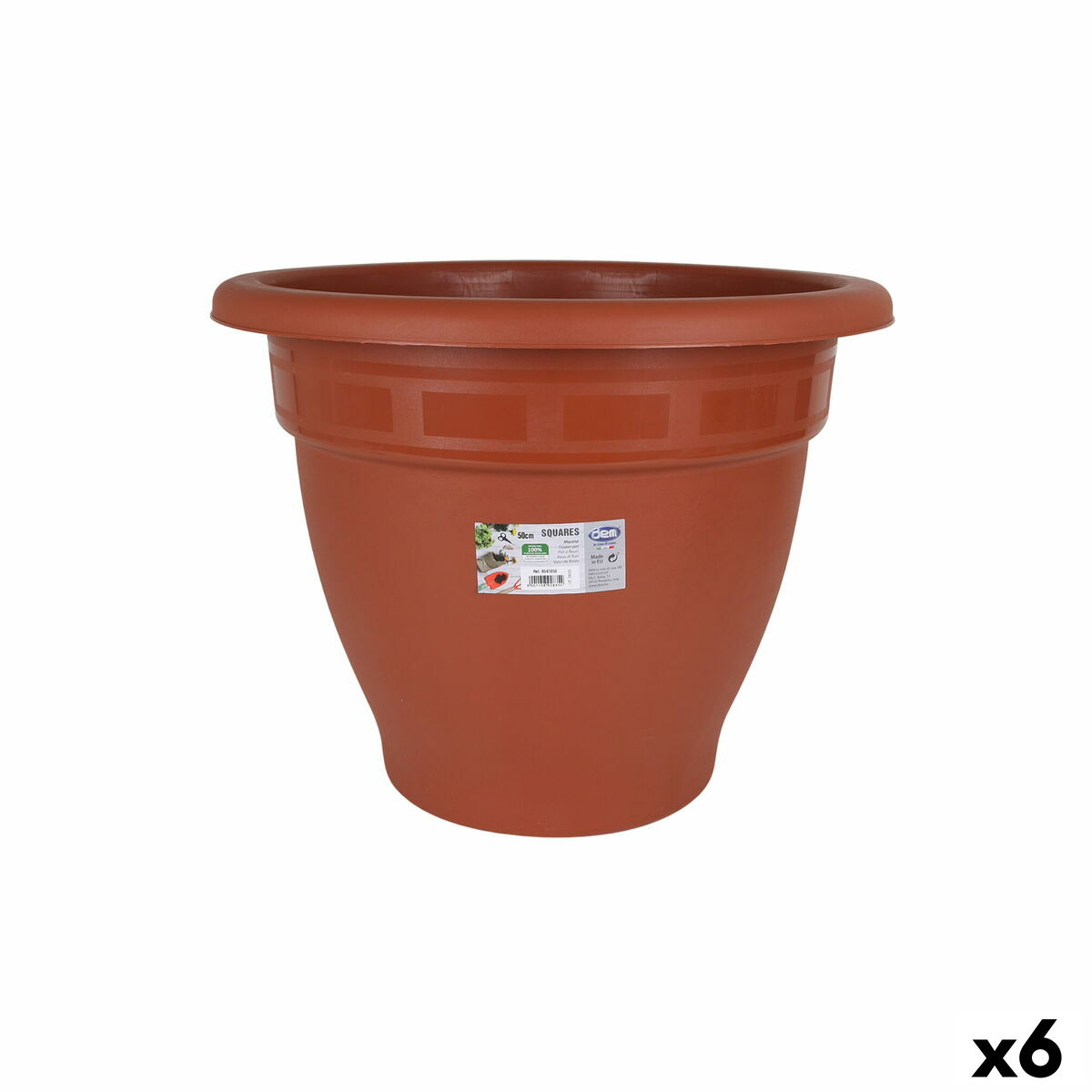 4899888688013 - Plant pot Squares Plastic Brown Ø 50 cm (6 Units)