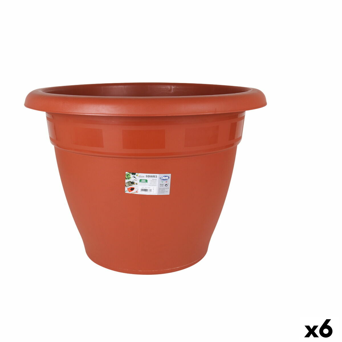 4899888688020 - Blumentopf Squares Kunststoff Braun Ø 60 cm (6 Stück)