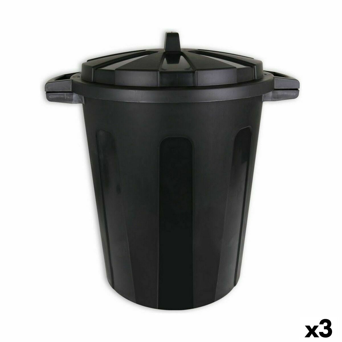 4899888688501 - Abfalleimer 70 L Schwarz 56 x 45 x 60 cm (3 Stück) 4899888688501 - Abfalleimer 70 L Schwarz 56 x 45 x 60 cm (3 Stück)