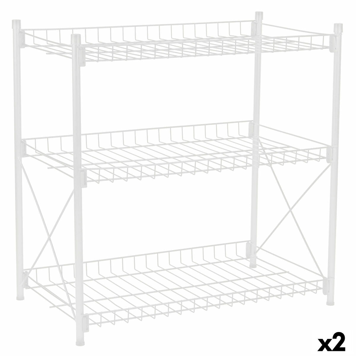 4899888715740 - Regal Metall Weiß 52 x 34 x 55 cm (2 Stück) 4899888715740 - Regal Metall Weiß 52 x 34 x 55 cm (2 Stück)