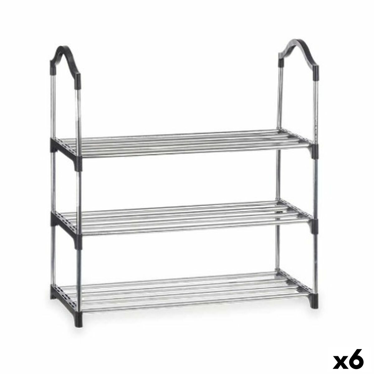 4899888718970 - Schuhschrank 1064 Silberfarben 58 x 26 x 58 cm 3 Regale 4899888718970 - Schuhschrank 1064 Silberfarben 58 x 26 x 58 cm 3 Regale