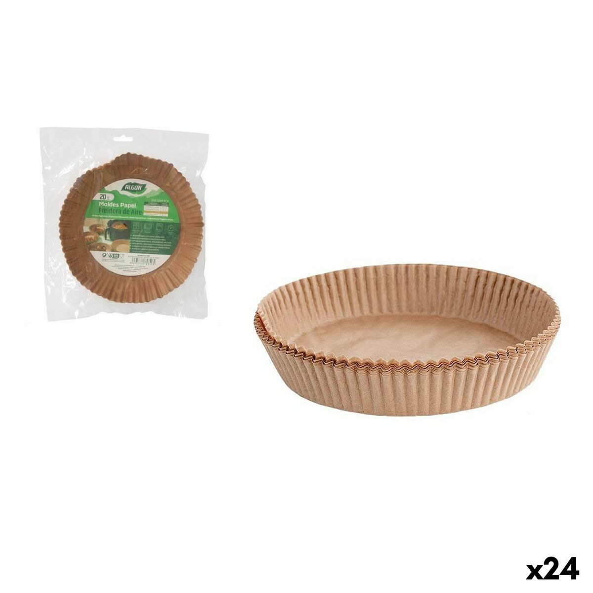4899888720690 - Papier für Heißluftfritteuse 20 cm Fritteuse ohne Öl (24 Stück)