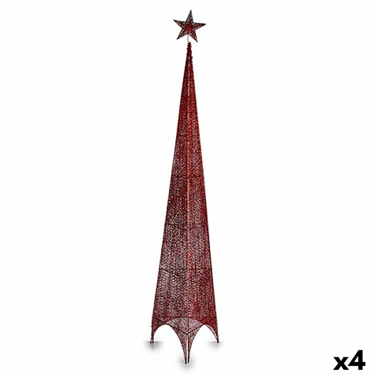 4899888720836 - Weihnachtsbaum Turm Rot Metall Kunststoff 39 x 186 x 39 cm (4 Stück)