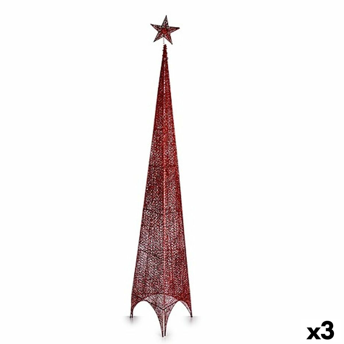 4899888720843 - Weihnachtsbaum Turm Rot Metall Kunststoff 42 x 218 x 42 cm (3 Stück)