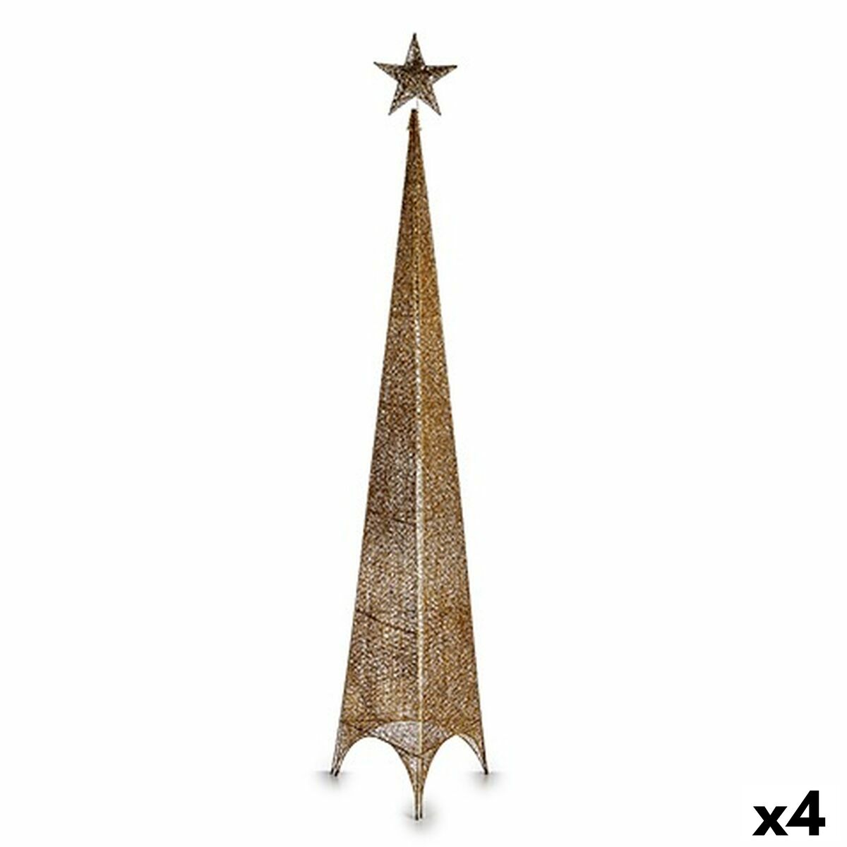 4899888721178 - Weihnachtsbaum Turm Stern Gold Metall Kunststoff 39 x 186 x 39 cm (4 Stück)