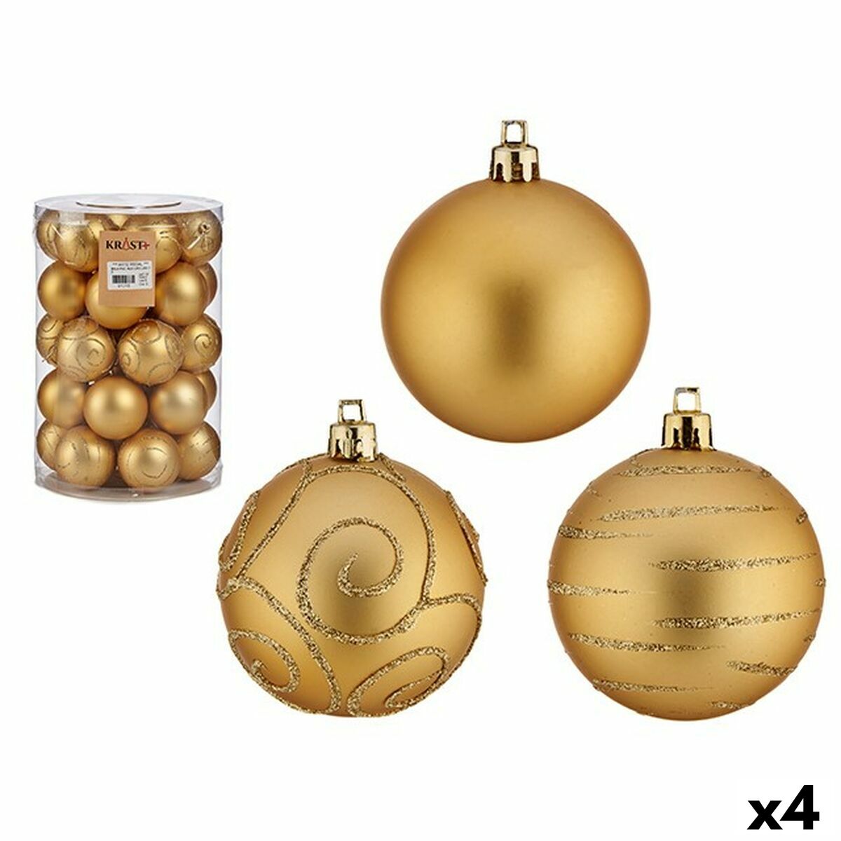 4899888721345 - Set von Weihnachtskugeln Golden PVC Ø 6 cm (4 Einheiten)