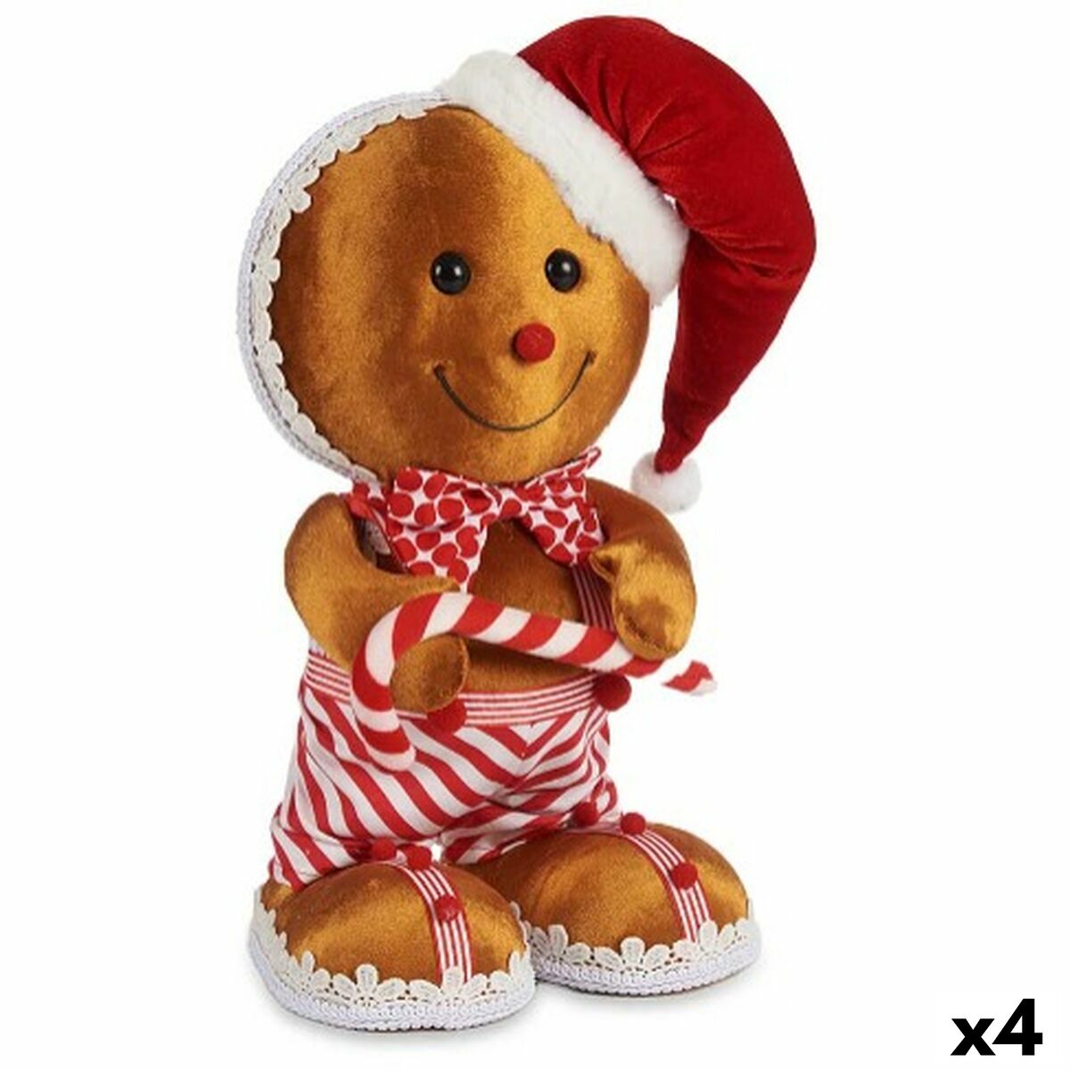 4899888721444 - Dekorative Figur Keks braunes rotes Polystyrol 19 x 33 x 15 cm (4 Einheiten)