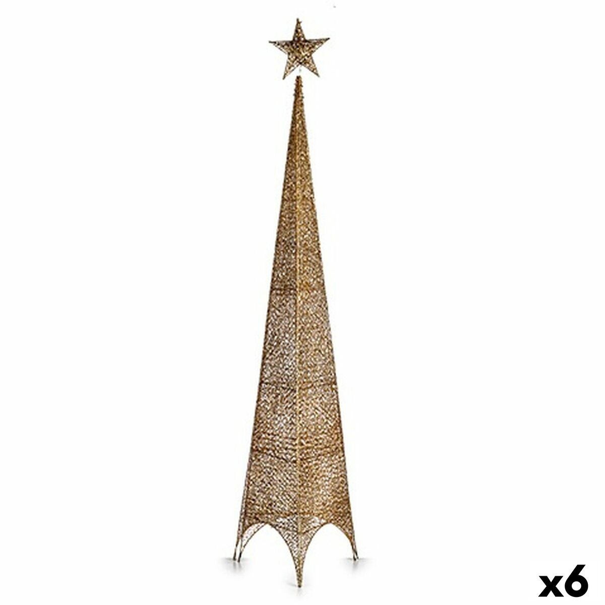 4899888721574 - Weihnachtsbaumsternturm Golden Metall Kunststoff 34 x 154 x 34 cm (6 Einheiten)