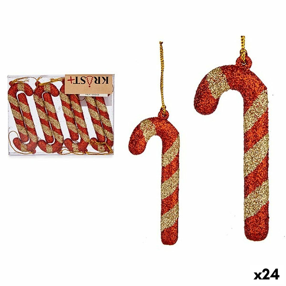 4899888721635 - Weihnachtsdekoration Set 00543-2 Rot Gold Kunststoff Stock 65 x 1 cm 8 Stücke (24 Stück) 4899888721635 - Weihnachtsdekoration Set 00543-2 Rot Gold Kunststoff Stock 65 x 1 cm 8 Stücke (24 Stück)