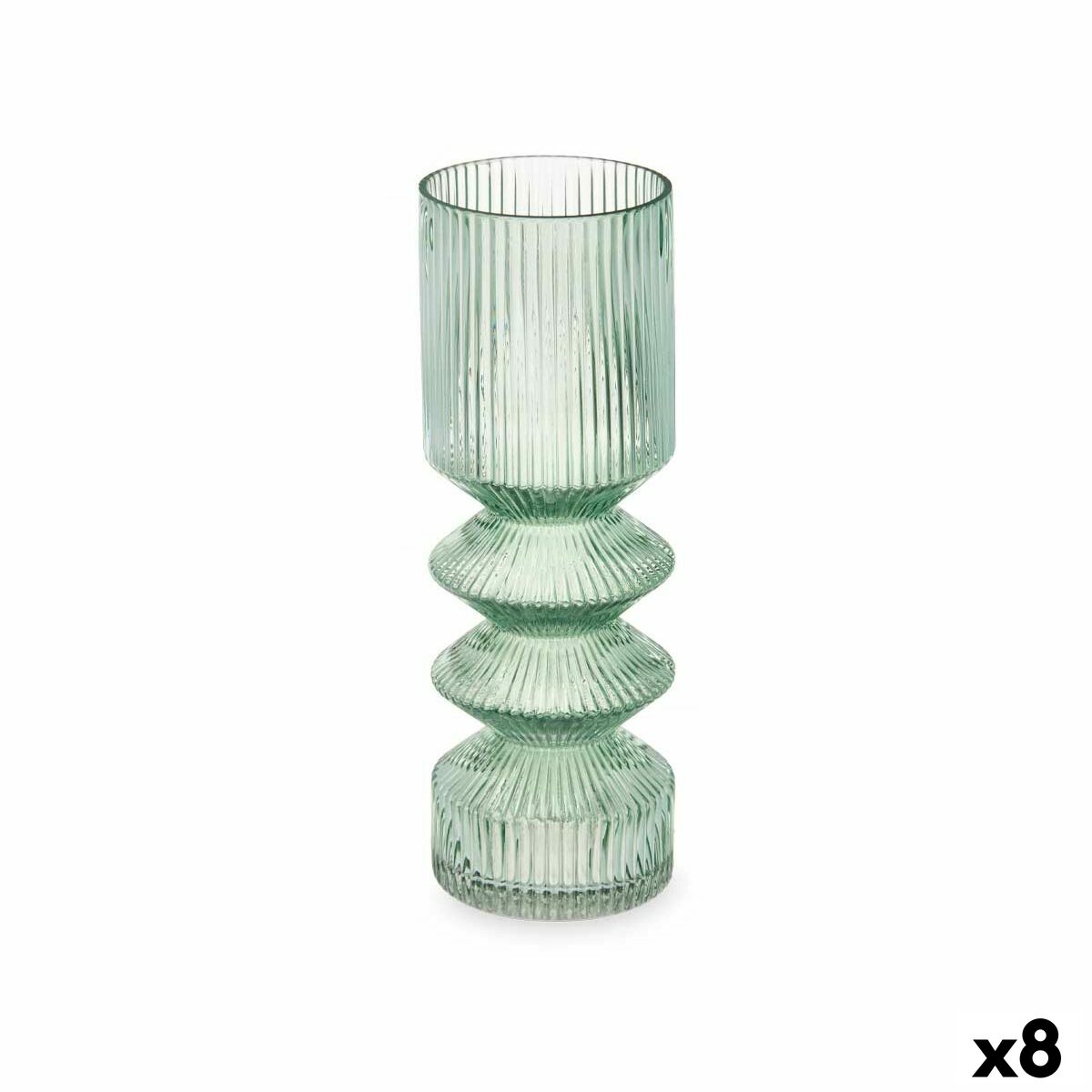 4899888722038 - Vase Stripes Grünkristall 8 x 23 x 8 cm (8 Einheiten)