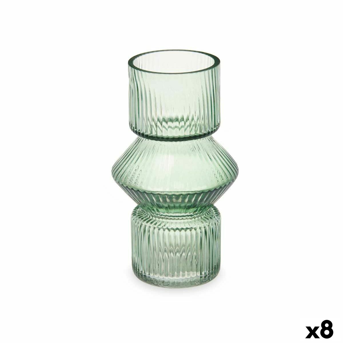 4899888722076 - Vase Streifen grün Kristall 95 x 165 x 95 cm (8 Stück)