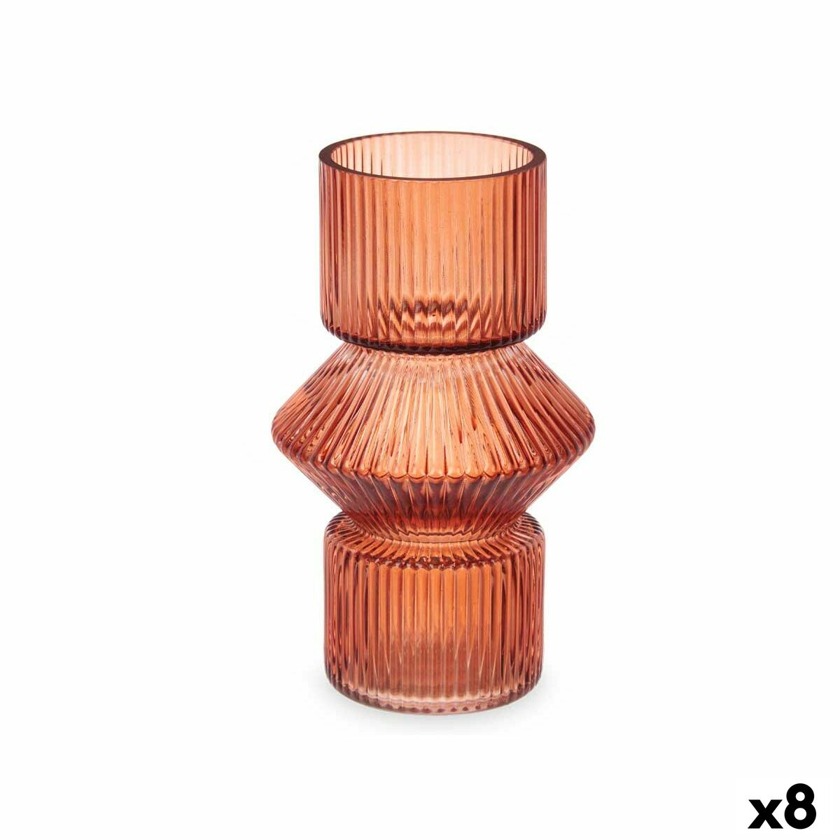 4899888722083 - Vase Streifen Orange Kristall 95 x 165 x 95 cm (8 Stück)