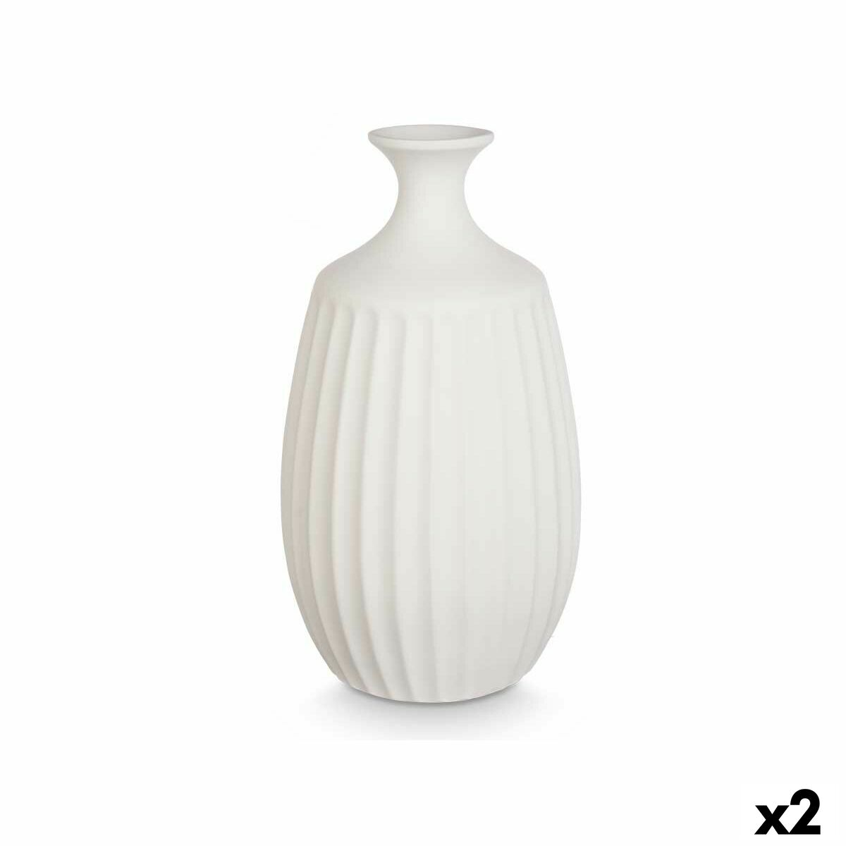 4899888723431 - Vase Weiß aus Keramik 21 x 39 x 21 cm (2 Stück) 4899888723431 - Vase Weiß aus Keramik 21 x 39 x 21 cm (2 Stück)