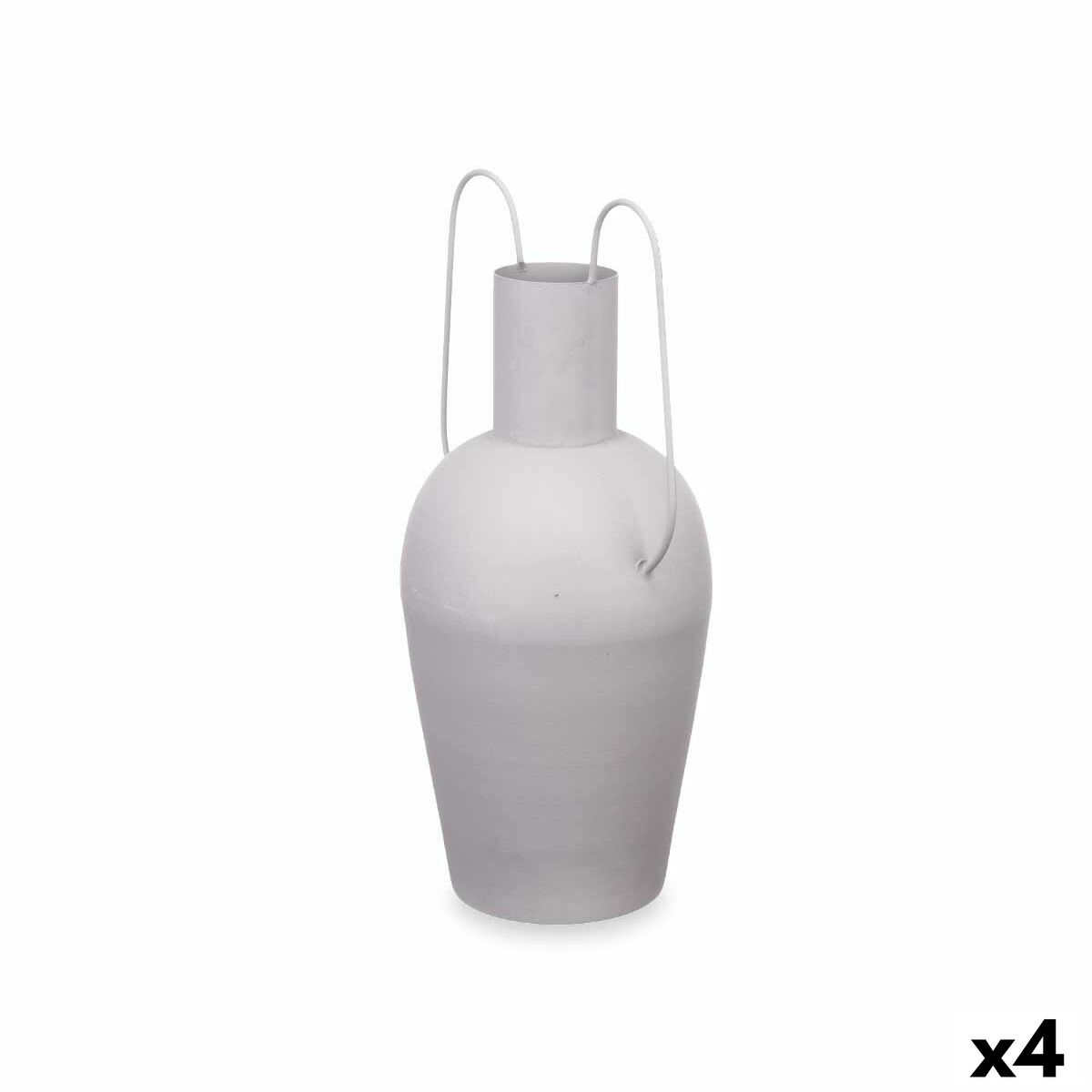 4899888724100 - Vase Mit Griffen Grau Stahl 24 x 45 x 18 cm (4 Stück)