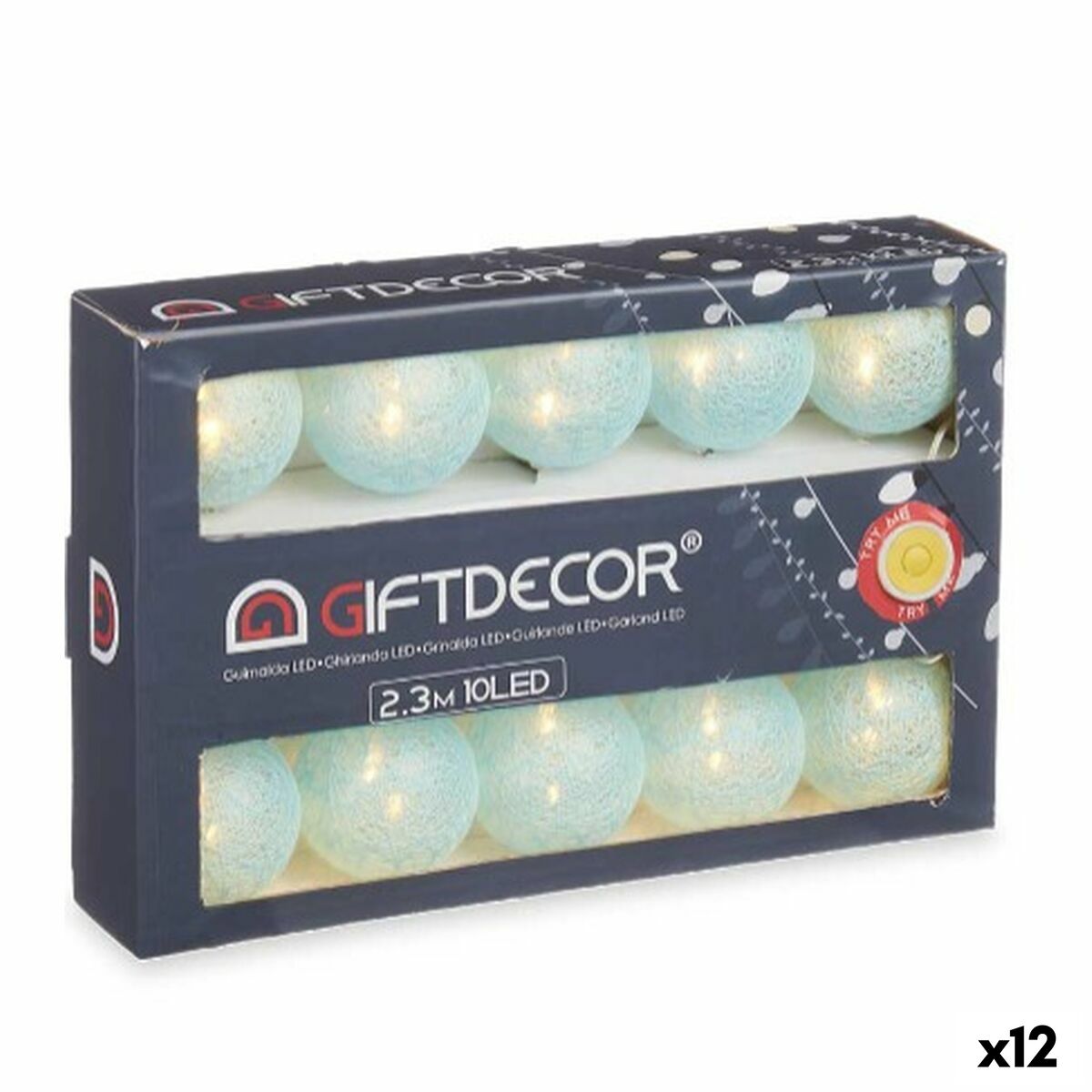 4899888724759 - Kranz aus LED -Leuchten Ball blau 23 m (12 Einheiten) 4899888724759 - Kranz aus LED -Leuchten Ball blau 23 m (12 Einheiten)