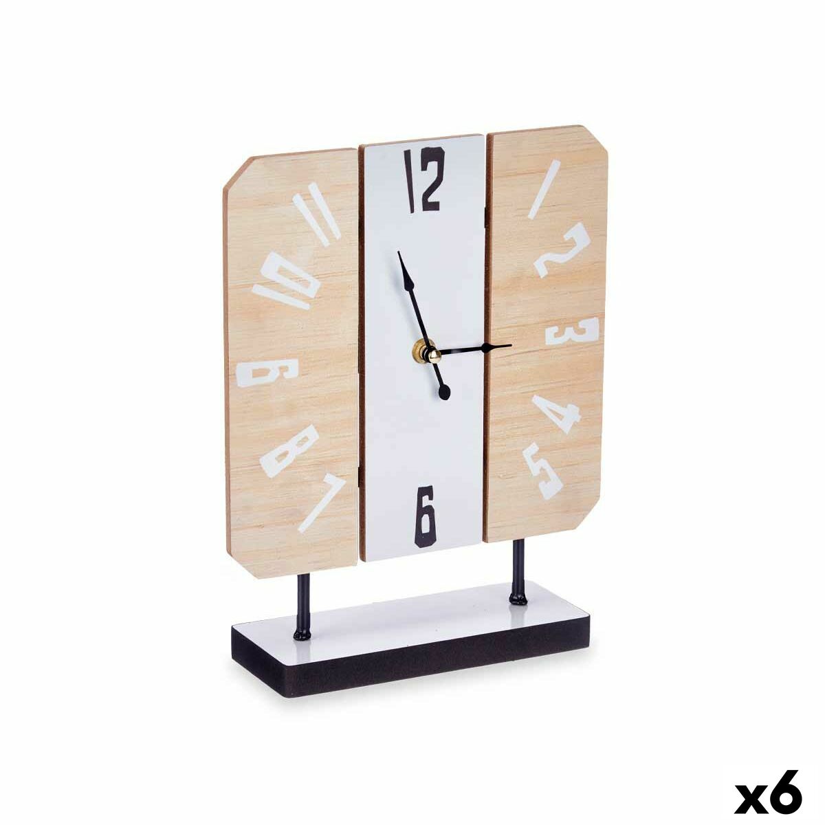 4899888725039 - Table clock White Metal MDF Wood 22 x 28 x 7 cm (6 Units)