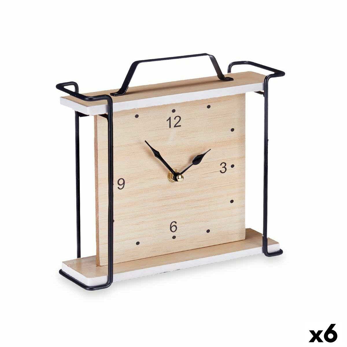 4899888725053 - Tischuhr Black Metall MDF Holz 23 x 21 x 7 cm (6 Einheiten) 4899888725053 - Tischuhr Black Metall MDF Holz 23 x 21 x 7 cm (6 Einheiten)