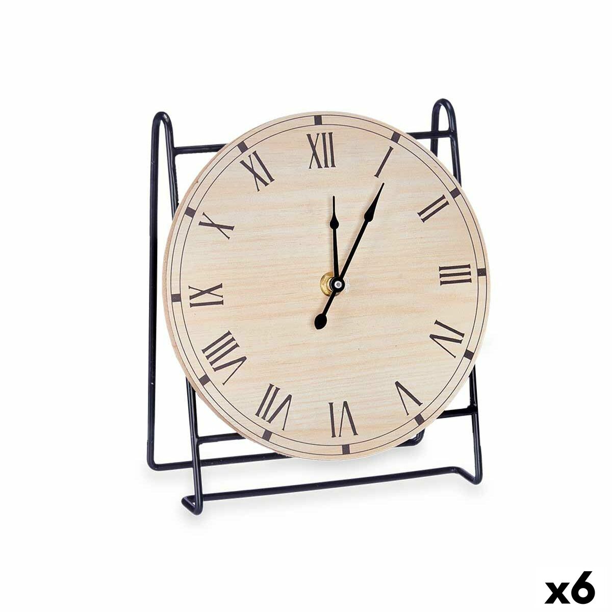 4899888725060 - Table clock Black Metal MDF Wood 19 x 21 x 9 cm (6 Units)