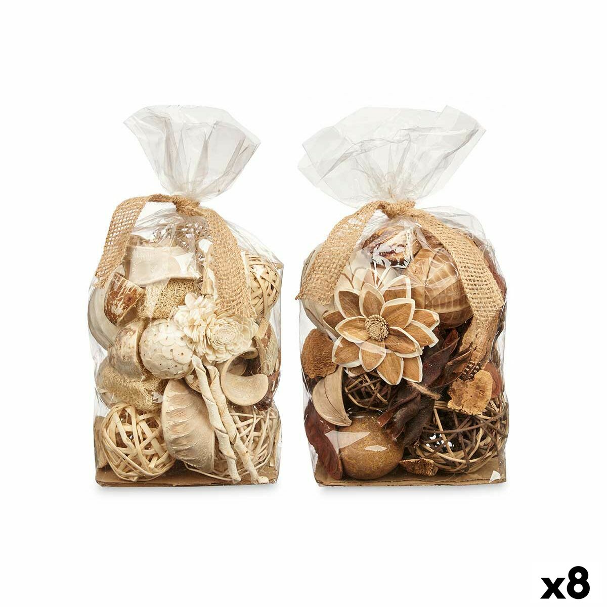 4899888726135 - Dekoratives Potpourri Weiß Braun 19 x 40 x 14 cm (8 Stück)