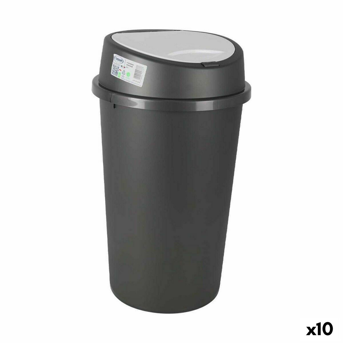4899888727613 - Abfalleimer Push Grau Weiß 25 L (10 Stück) 4899888727613 - Abfalleimer Push Grau Weiß 25 L (10 Stück)