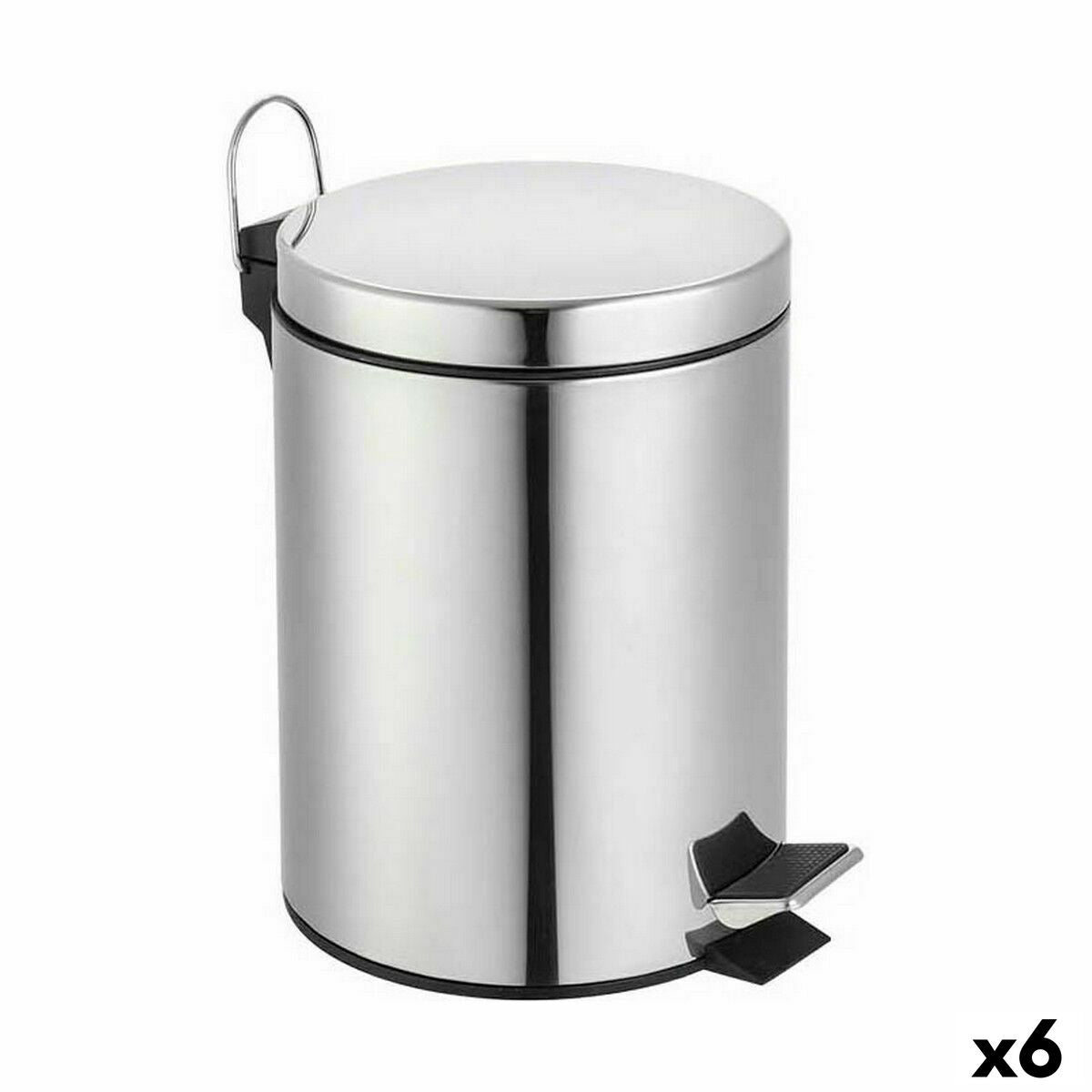 4899888727644 - Mülleimer mit Pedal Silberfarben 5 L (6 Stück)