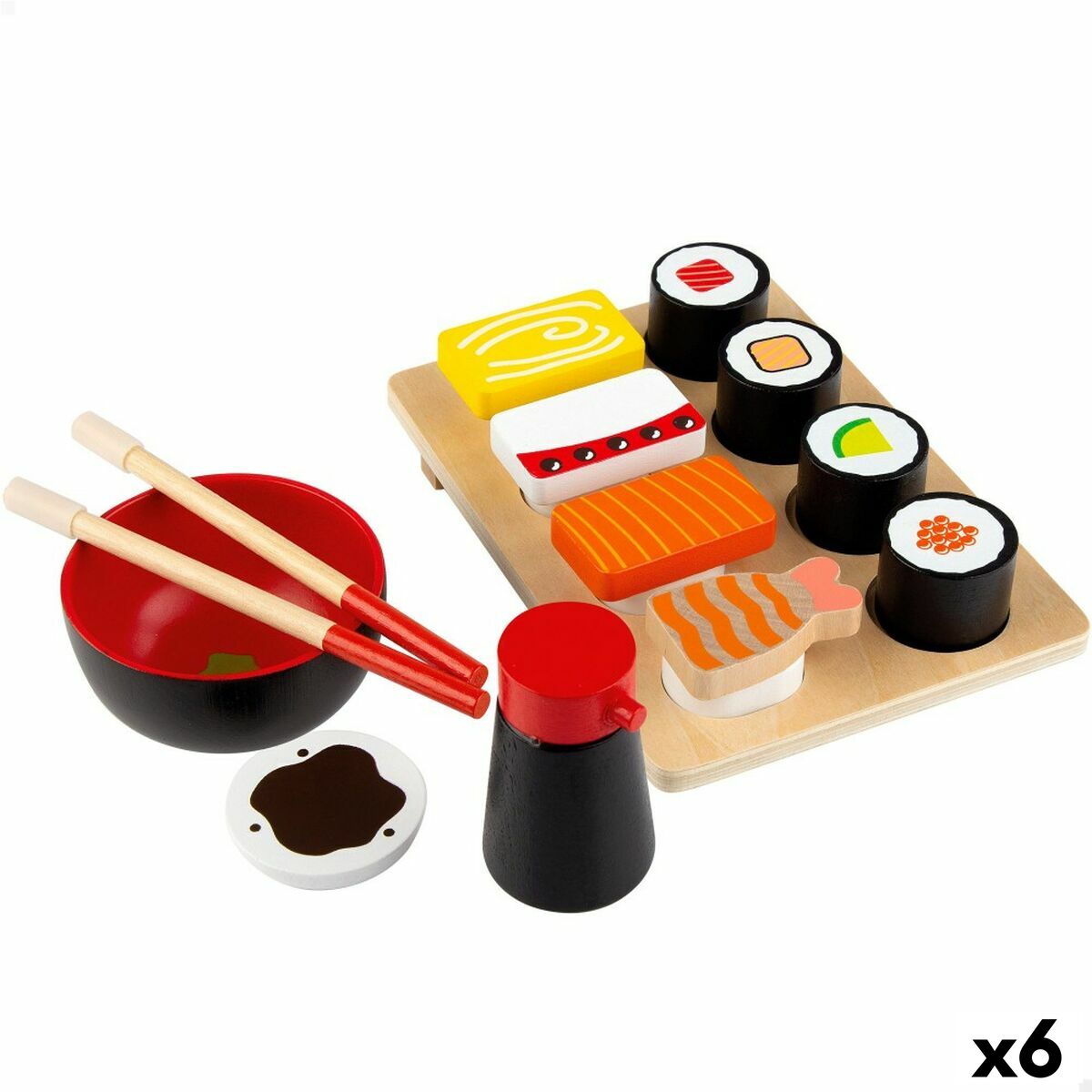 4899888729273 - Spiel aus Holz Sushi 14 Teile (6 Stück)