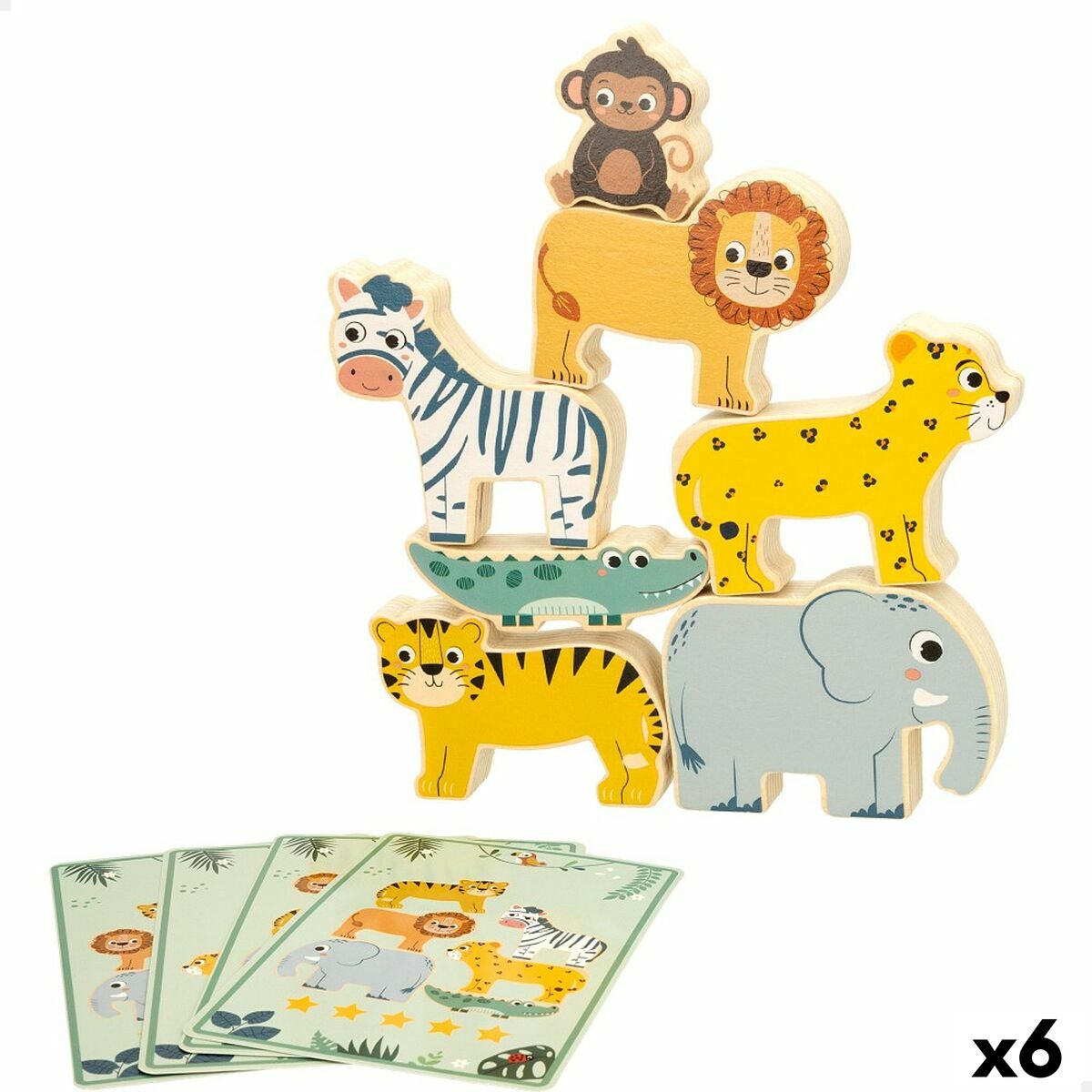 4899888729464 - Bauspiel + Figuren tiere 16 Stücke 7 x 7 x 15 cm (6 Stück)
