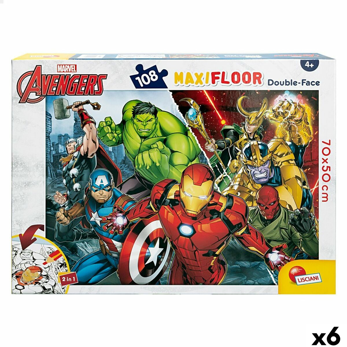 4899888730620 - Childs Puzzle Double-sided 108 Pieces 70 x 15 x 50 cm (6 Units)